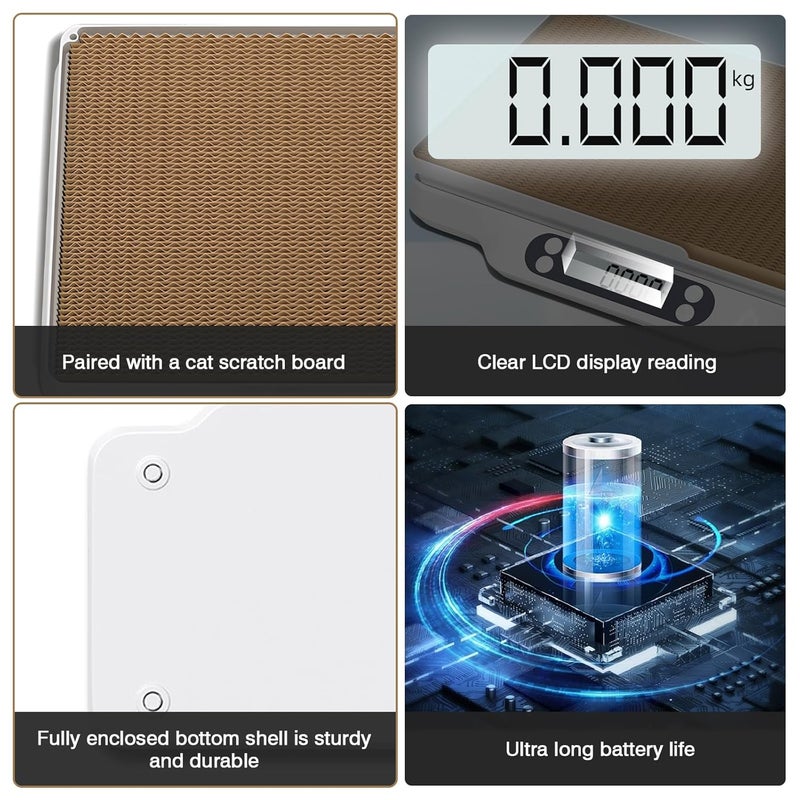 Kytree Digital Pet Scale for Animal, LED Display Cat Whelping Scale with Tape Measure, Collar, Weight Chart for Pets, Cats, Dogs, Animals, Measures Up to 66lb, 15.74 * 11.22" - Image 4